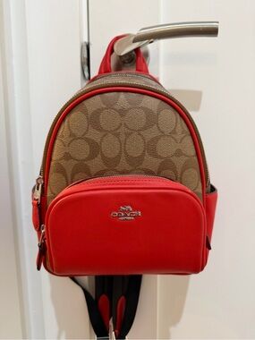 buffalo plaid coach backpack Medium Charlie Leather in Strawberry I got this backpack as